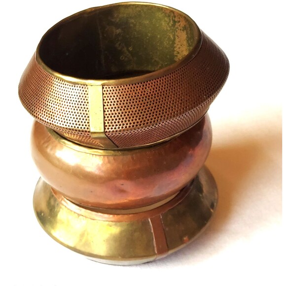 Vintage 1990s Bangle Bracelets Set Of 3 Copper Brass Metals - Picture 3 of 12